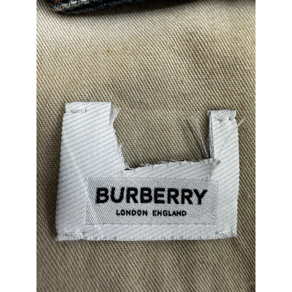 Burberry Mens Denim Jacket Oversized Jean Italy Size 46 Shacket Large Carpenter - Picture 10 of 16